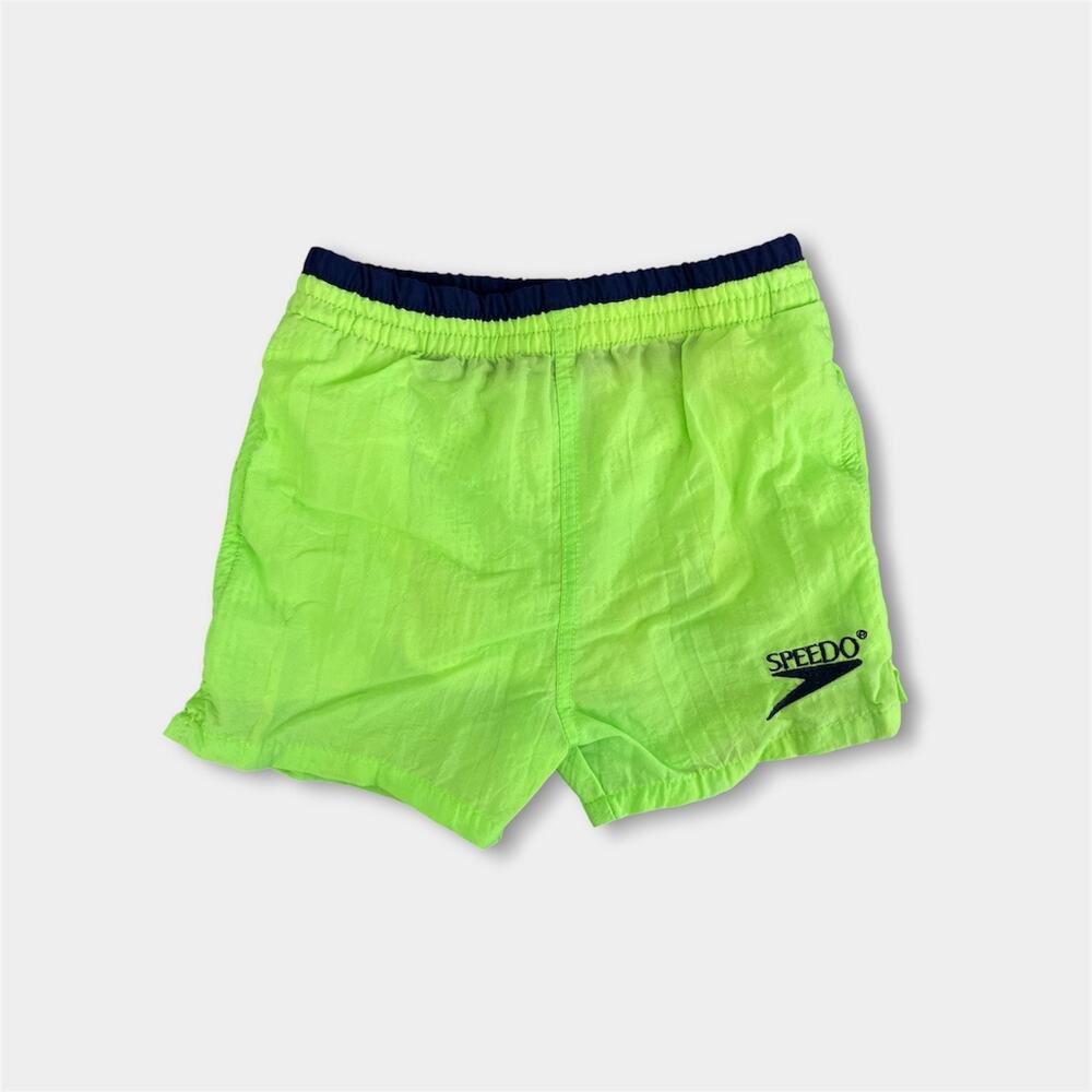 Vintage Speedo Neon Green Swim Trunks 12 Months